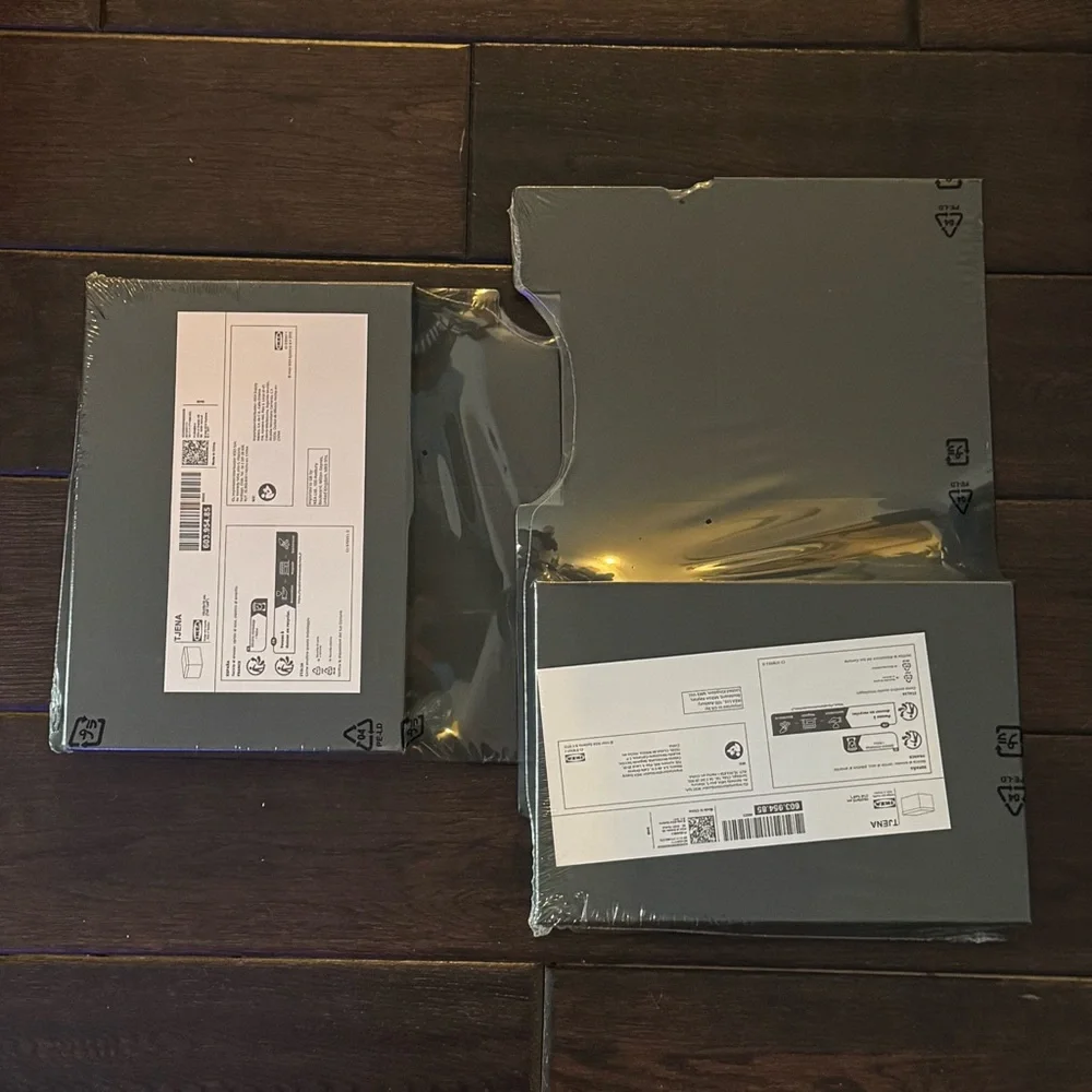IKEA - Set of TWO Tjena Black Storage Boxes with LID 603.954.85 | New